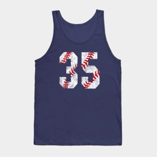 Vintage #35 Baseball Laces Baseball Mom Jersey Love Baseball Tank Top